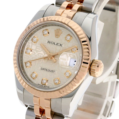 ROLEX ロレックス 179171G デイトジャスト 10P ダイヤモンド 腕時計 SS レディース 中古