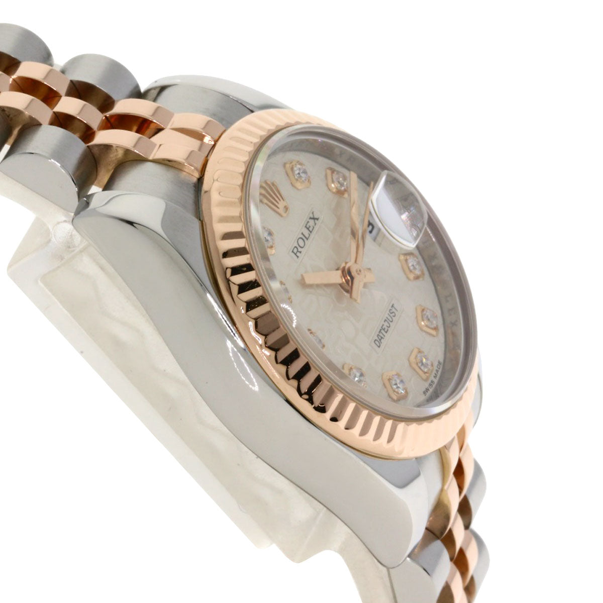 ROLEX ロレックス 179171G デイトジャスト 10P ダイヤモンド 腕時計 SS レディース 中古