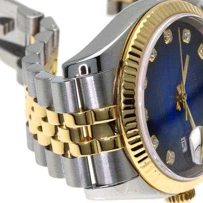 ROLEX ロレックス 116233G デイトジャスト 10P ダイヤモンド ブルーグラデーション 腕時計 SS メンズ 中古