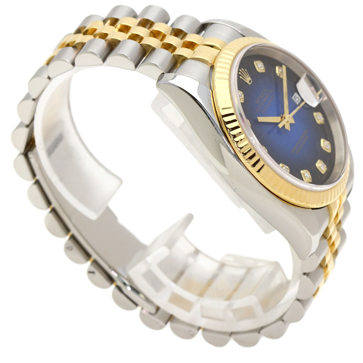 ROLEX ロレックス 116233G デイトジャスト 10P ダイヤモンド ブルーグラデーション 腕時計 SS メンズ 中古