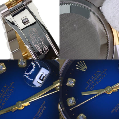 ROLEX ロレックス 116233G デイトジャスト 10P ダイヤモンド ブルーグラデーション 腕時計 SS メンズ 中古
