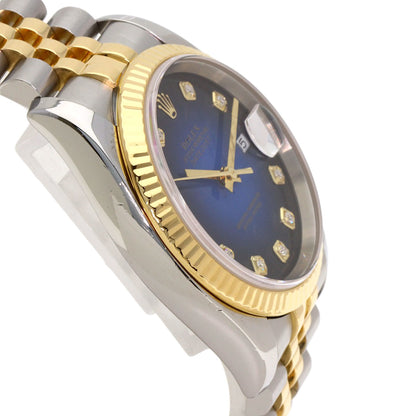 ROLEX ロレックス 116233G デイトジャスト 10P ダイヤモンド ブルーグラデーション 腕時計 SS メンズ 中古