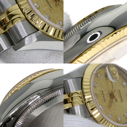 ROLEX ロレックス 69173G デイトジャスト 10P ダイヤモンド コンピューター文字盤 腕時計 SS レディース 中古
