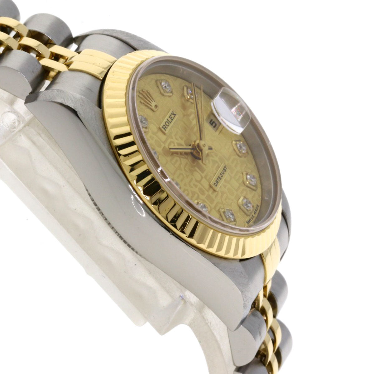 ROLEX ロレックス 69173G デイトジャスト 10P ダイヤモンド コンピューター文字盤 腕時計 SS レディース 中古