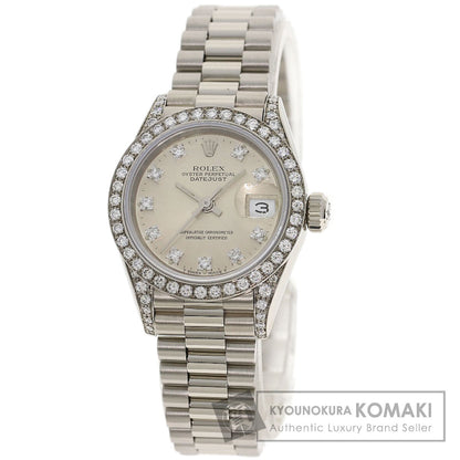 ROLEX ロレックス 69159G デイトジャスト 10P ダイヤモンド 腕時計 K18WG レディース 中古