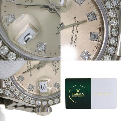 ROLEX ロレックス 69159G デイトジャスト 10P ダイヤモンド 腕時計 K18WG レディース 中古