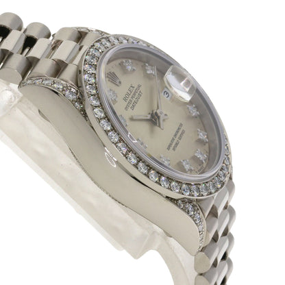 ROLEX ロレックス 69159G デイトジャスト 10P ダイヤモンド 腕時計 K18WG レディース 中古