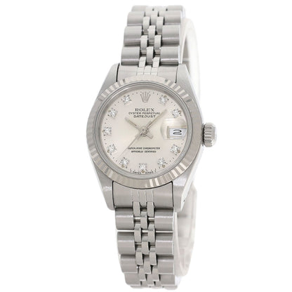ROLEX ロレックス 69174G デイトジャスト 10P ダイヤモンド 腕時計 SS レディース 中古