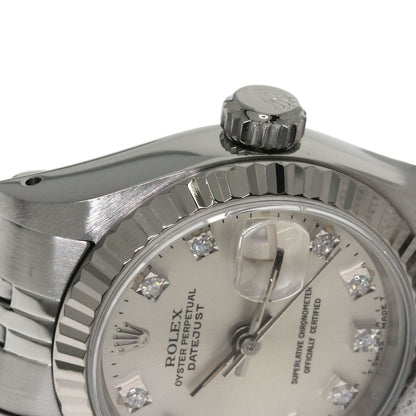 ROLEX ロレックス 69174G デイトジャスト 10P ダイヤモンド 腕時計 SS レディース 中古