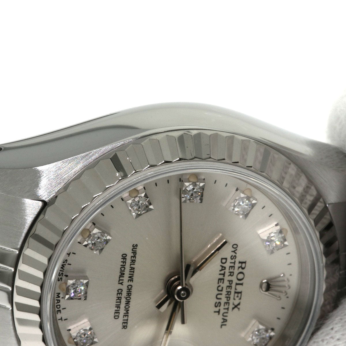 ROLEX ロレックス 69174G デイトジャスト 10P ダイヤモンド 腕時計 SS レディース 中古