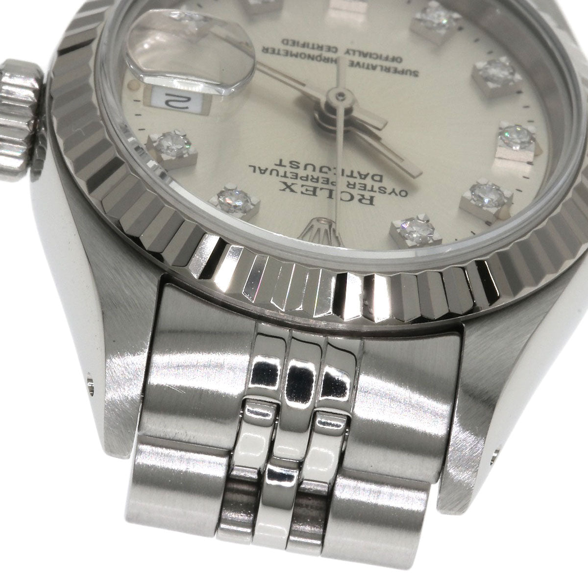 ROLEX ロレックス 69174G デイトジャスト 10P ダイヤモンド 腕時計 SS レディース 中古