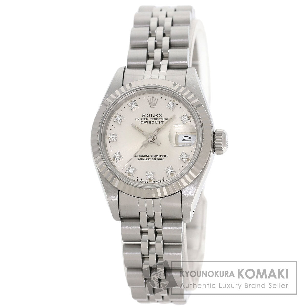 ROLEX ロレックス 69174G デイトジャスト 10P ダイヤモンド 腕時計 SS レディース 中古