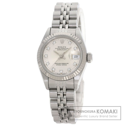 ROLEX ロレックス 69174G デイトジャスト 10P ダイヤモンド 腕時計 SS レディース 中古