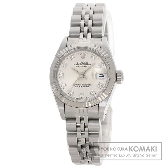ROLEX ロレックス 69174G デイトジャスト 10P ダイヤモンド 腕時計 SS レディース 中古