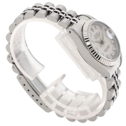 ROLEX ロレックス 69174G デイトジャスト 10P ダイヤモンド 腕時計 SS レディース 中古