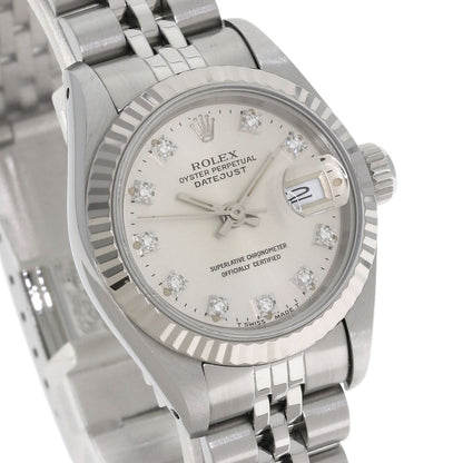 ROLEX ロレックス 69174G デイトジャスト 10P ダイヤモンド 腕時計 SS レディース 中古
