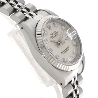 ROLEX ロレックス 69174G デイトジャスト 10P ダイヤモンド 腕時計 SS レディース 中古