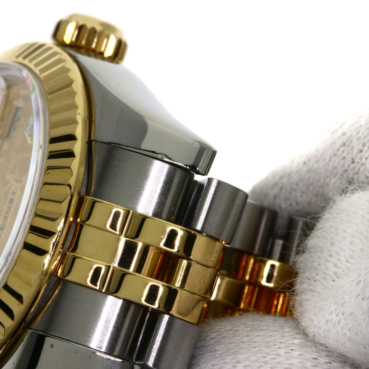 ROLEX ロレックス 179173G デイトジャスト 10P ダイヤモンド 腕時計 SS レディース 中古