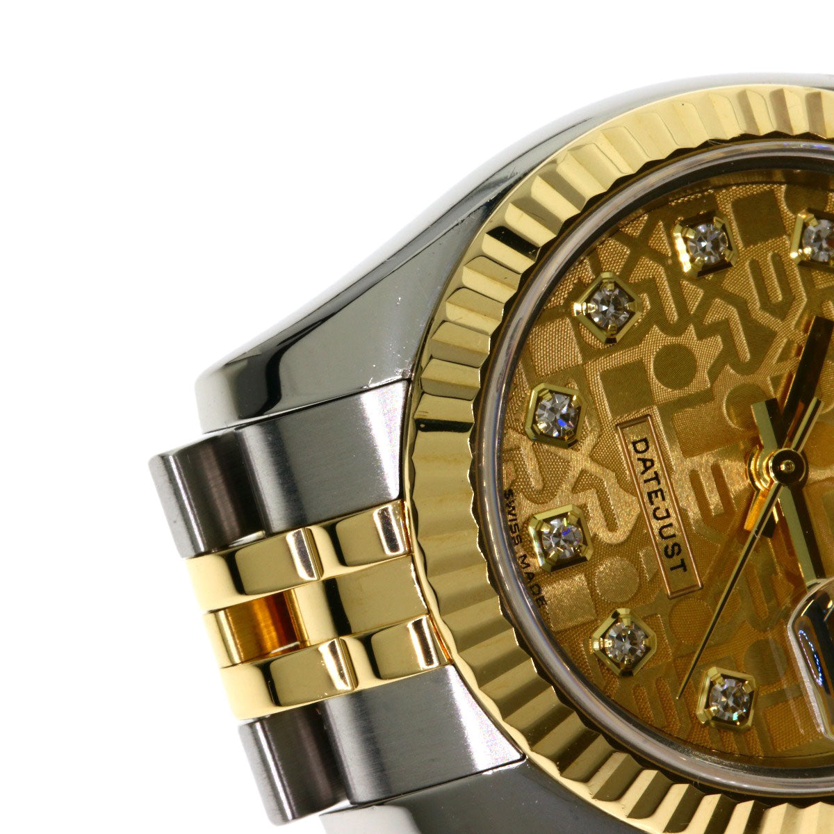 ROLEX ロレックス 179173G デイトジャスト 10P ダイヤモンド 腕時計 SS レディース 中古