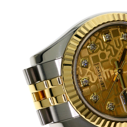 ROLEX ロレックス 179173G デイトジャスト 10P ダイヤモンド 腕時計 SS レディース 中古