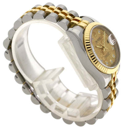 ROLEX ロレックス 179173G デイトジャスト 10P ダイヤモンド 腕時計 SS レディース 中古