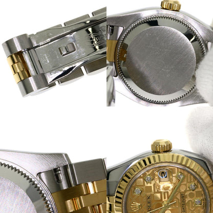 ROLEX ロレックス 179173G デイトジャスト 10P ダイヤモンド 腕時計 SS レディース 中古