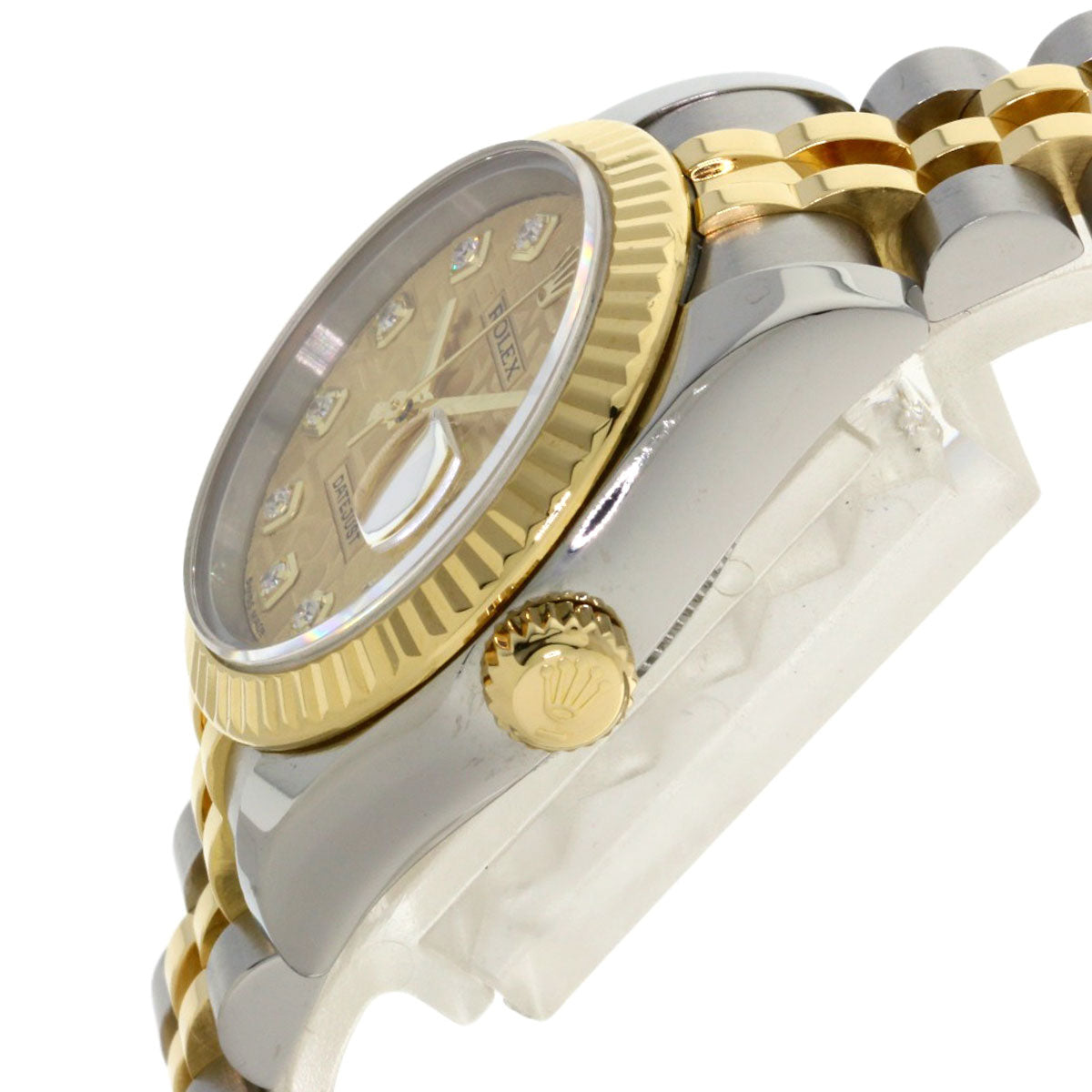 ROLEX ロレックス 179173G デイトジャスト 10P ダイヤモンド 腕時計 SS レディース 中古