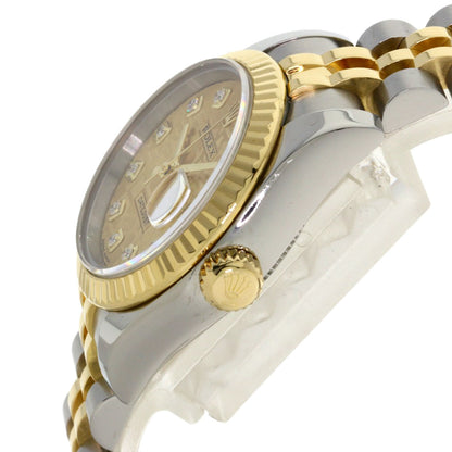 ROLEX ロレックス 179173G デイトジャスト 10P ダイヤモンド 腕時計 SS レディース 中古