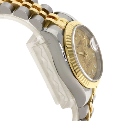 ROLEX ロレックス 179173G デイトジャスト 10P ダイヤモンド 腕時計 SS レディース 中古