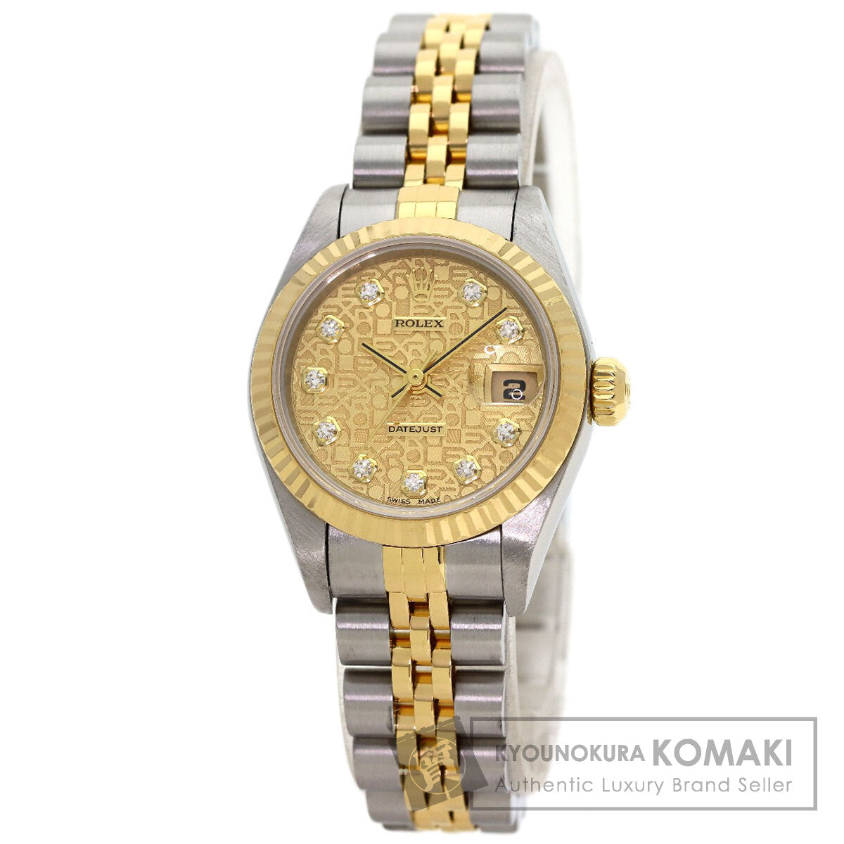 ROLEX ロレックス 79173G デイトジャスト 10P ダイヤモンド 腕時計 SS レディース 中古