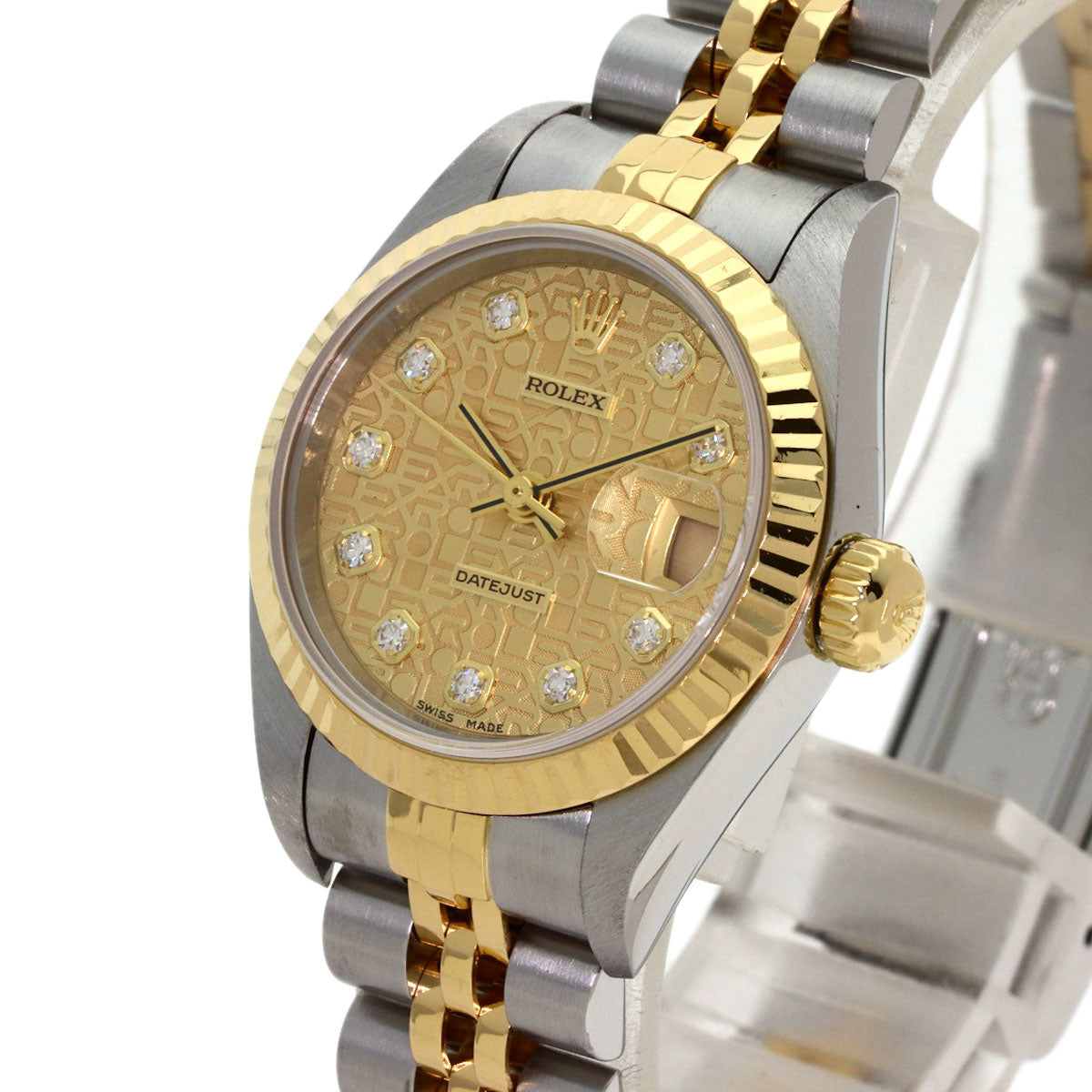 ROLEX ロレックス 79173G デイトジャスト 10P ダイヤモンド 腕時計 SS レディース 中古