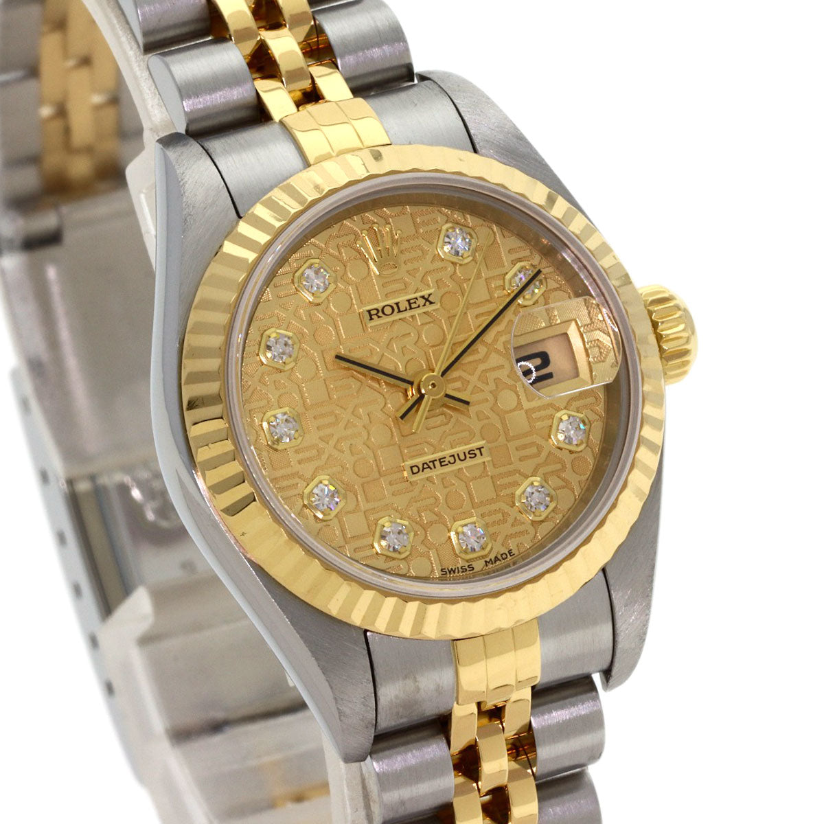 ROLEX ロレックス 79173G デイトジャスト 10P ダイヤモンド 腕時計 SS レディース 中古