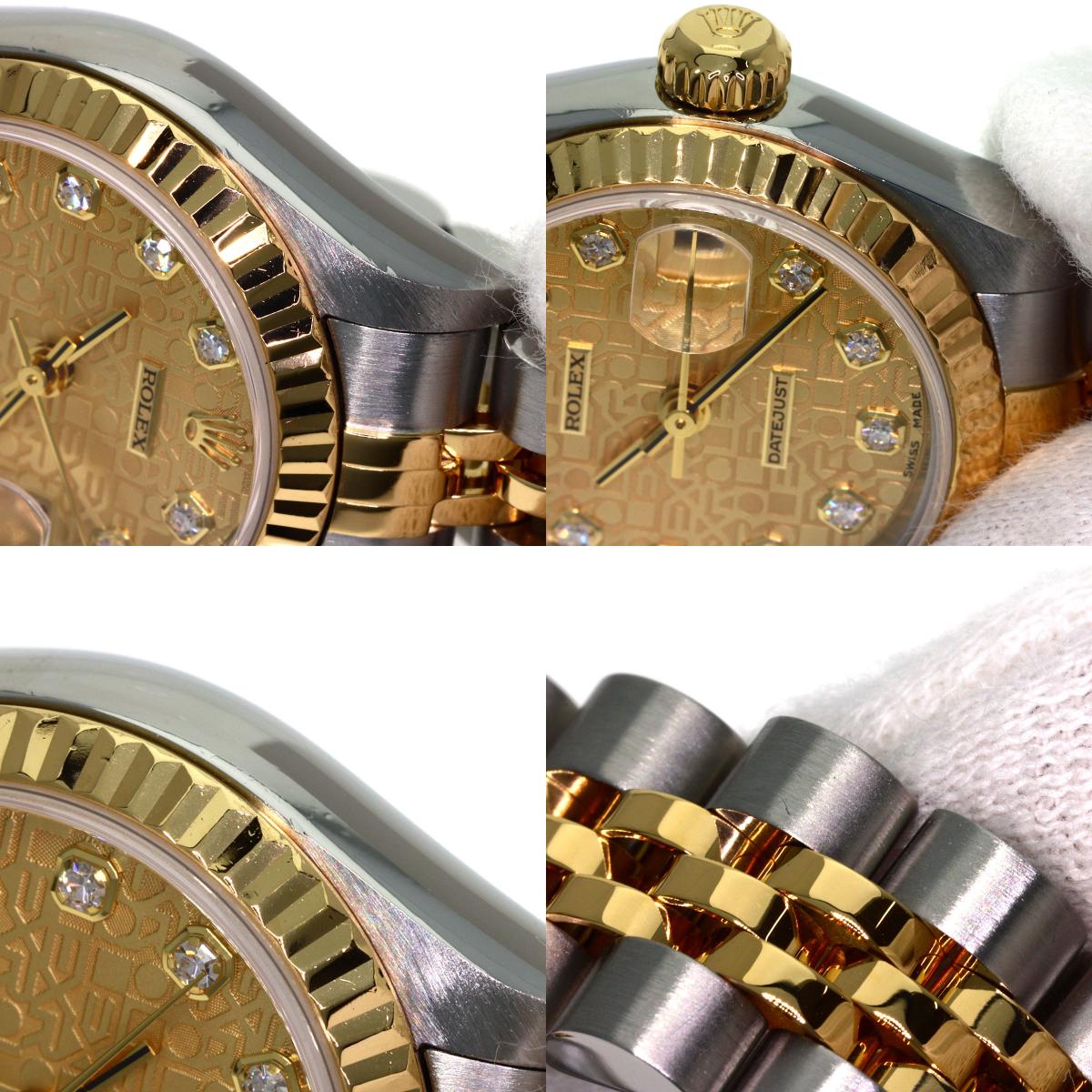 ROLEX ロレックス 79173G デイトジャスト 10P ダイヤモンド 腕時計 SS レディース 中古