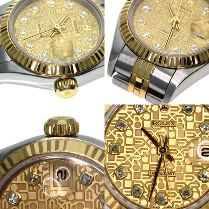 ROLEX ロレックス 79173G デイトジャスト 10P ダイヤモンド 腕時計 SS レディース 中古