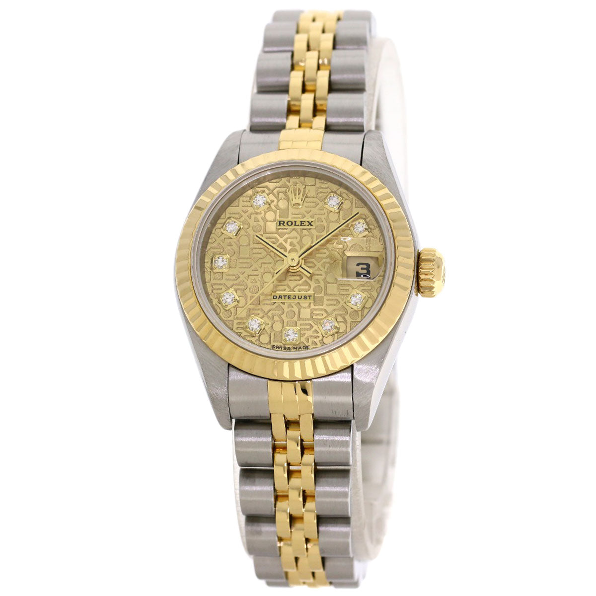 ROLEX ロレックス 79173G デイトジャスト 10P ダイヤモンド 腕時計 SS レディース 中古