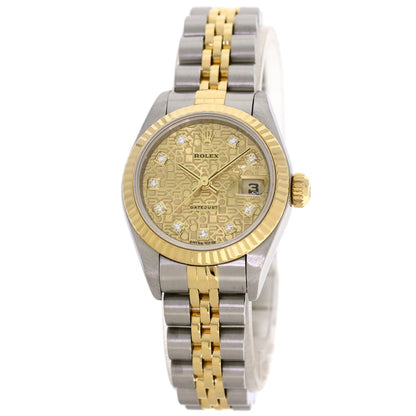 ROLEX ロレックス 79173G デイトジャスト 10P ダイヤモンド 腕時計 SS レディース 中古