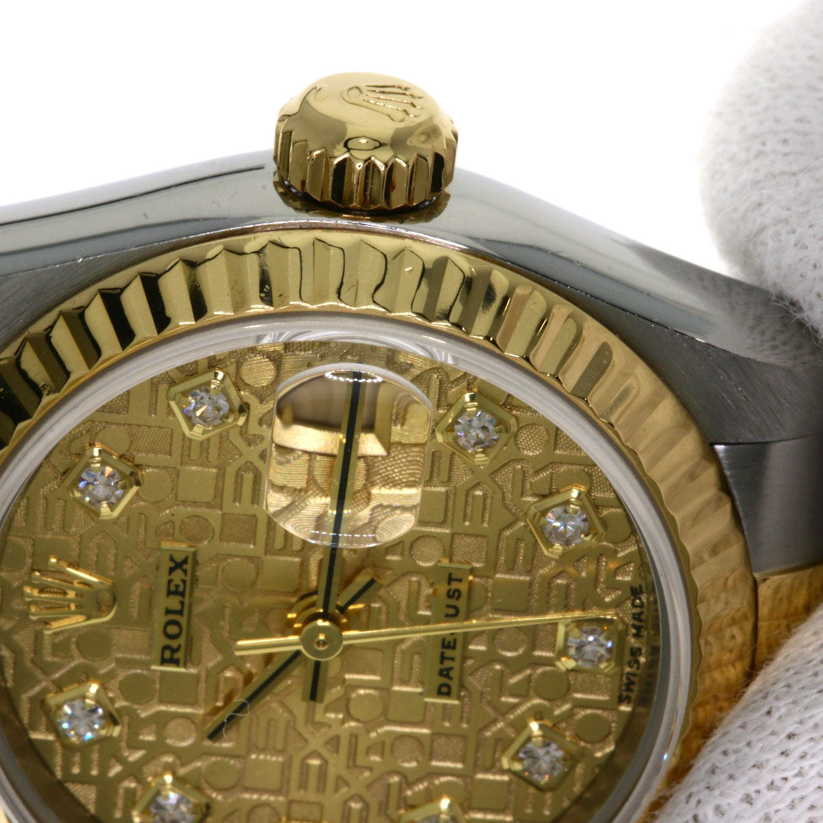 ROLEX ロレックス 79173G デイトジャスト 10P ダイヤモンド 腕時計 SS レディース 中古