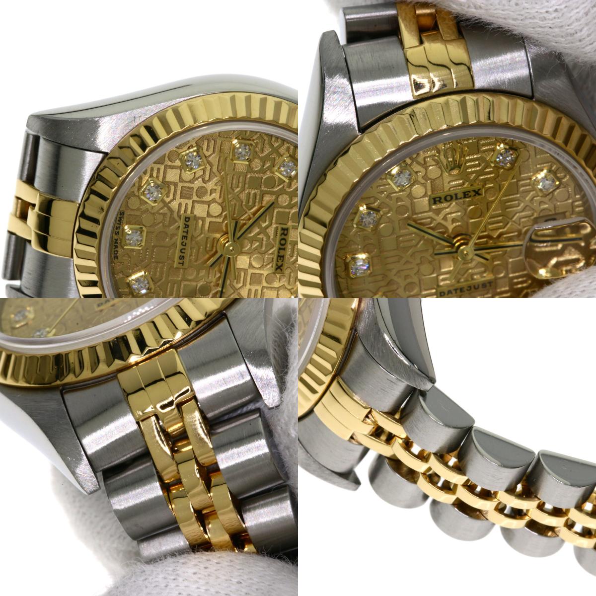 ROLEX ロレックス 79173G デイトジャスト 10P ダイヤモンド 腕時計 SS レディース 中古