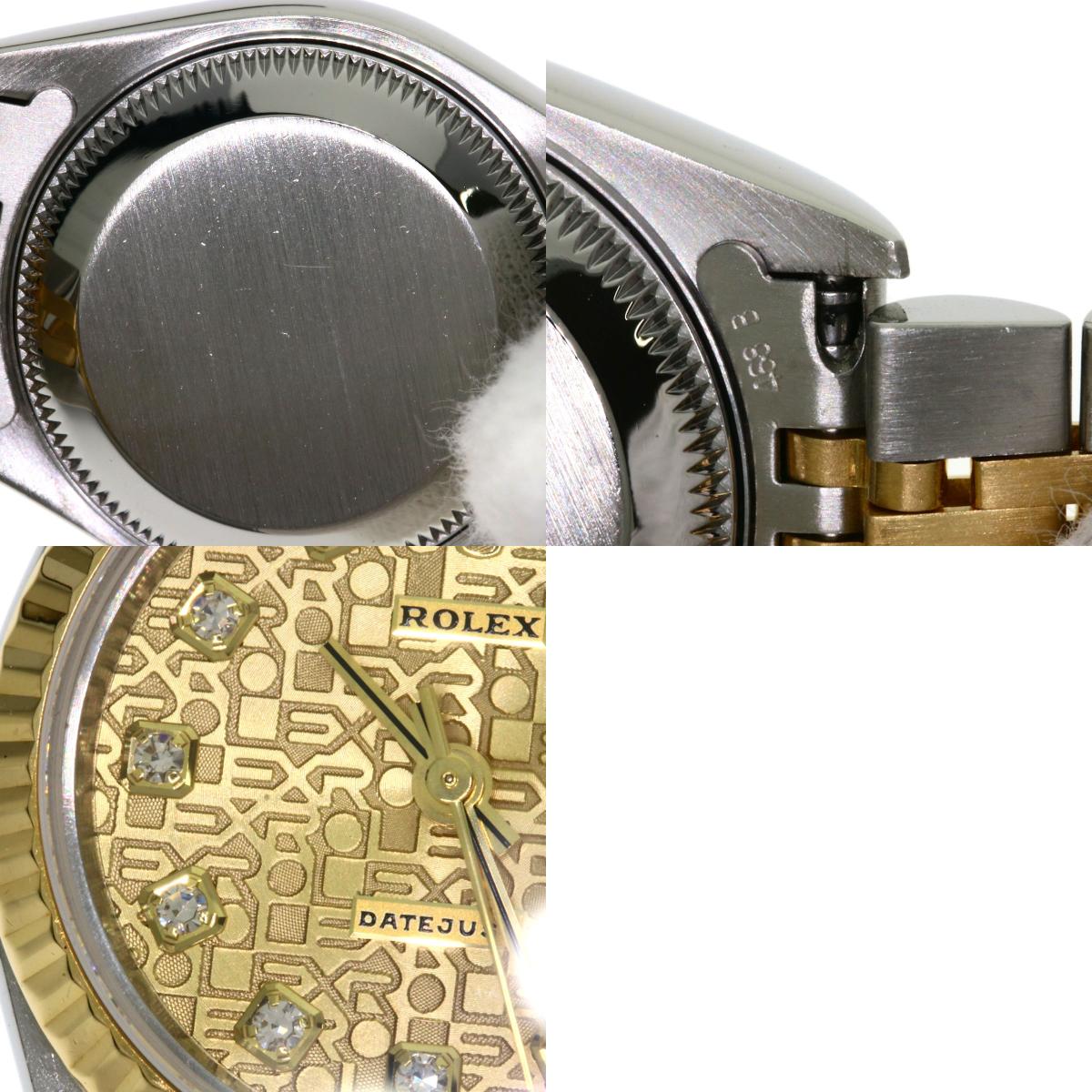 ROLEX ロレックス 79173G デイトジャスト 10P ダイヤモンド 腕時計 SS レディース 中古