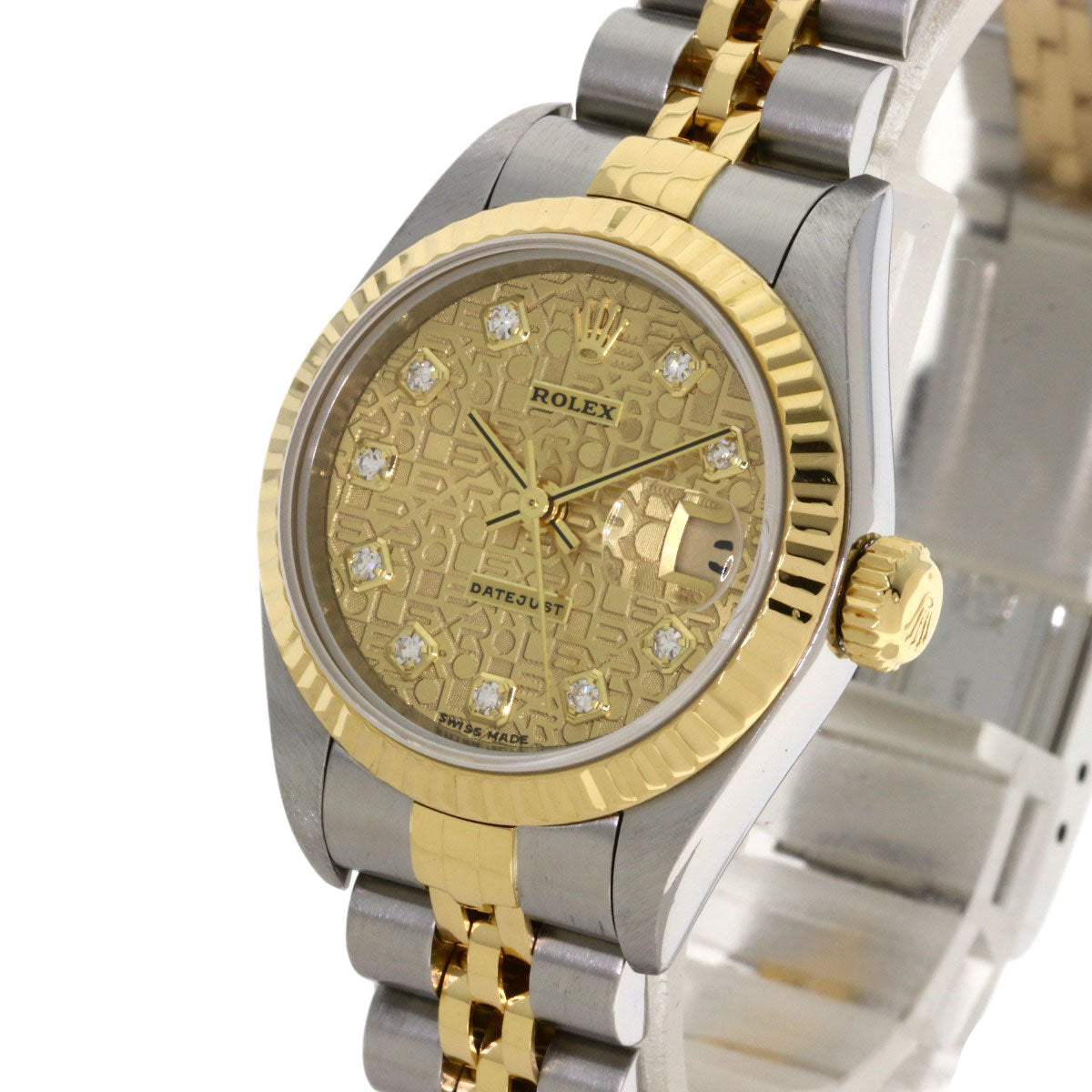 ROLEX ロレックス 79173G デイトジャスト 10P ダイヤモンド 腕時計 SS レディース 中古
