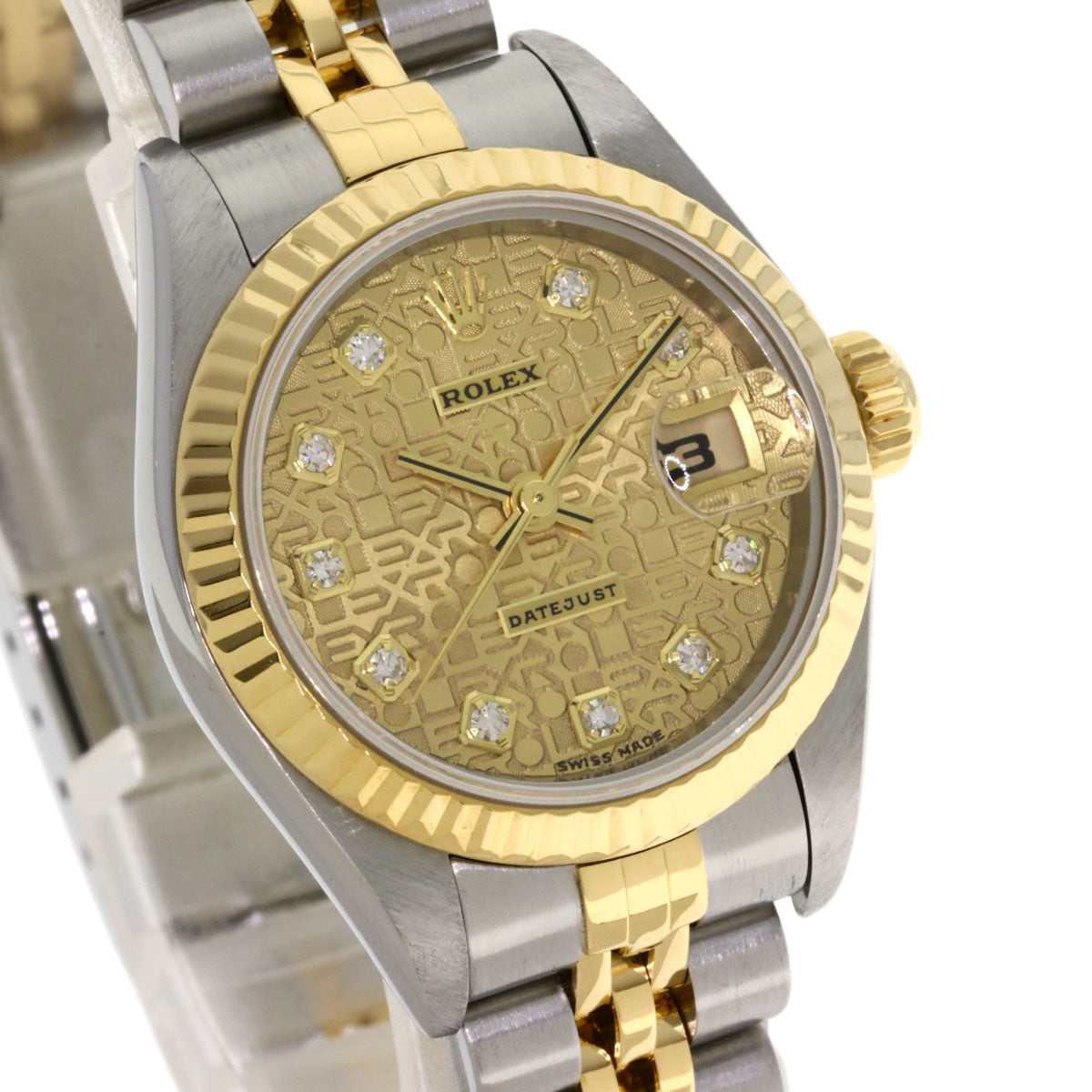ROLEX ロレックス 79173G デイトジャスト 10P ダイヤモンド 腕時計 SS レディース 中古
