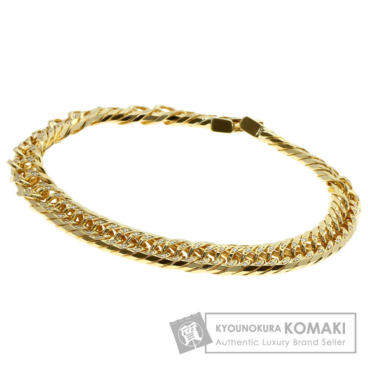 SELECT JEWELRY セレクトジュエリー 喜平 W8面 ダイヤモンド ブレスレット K18YG レディース 中古