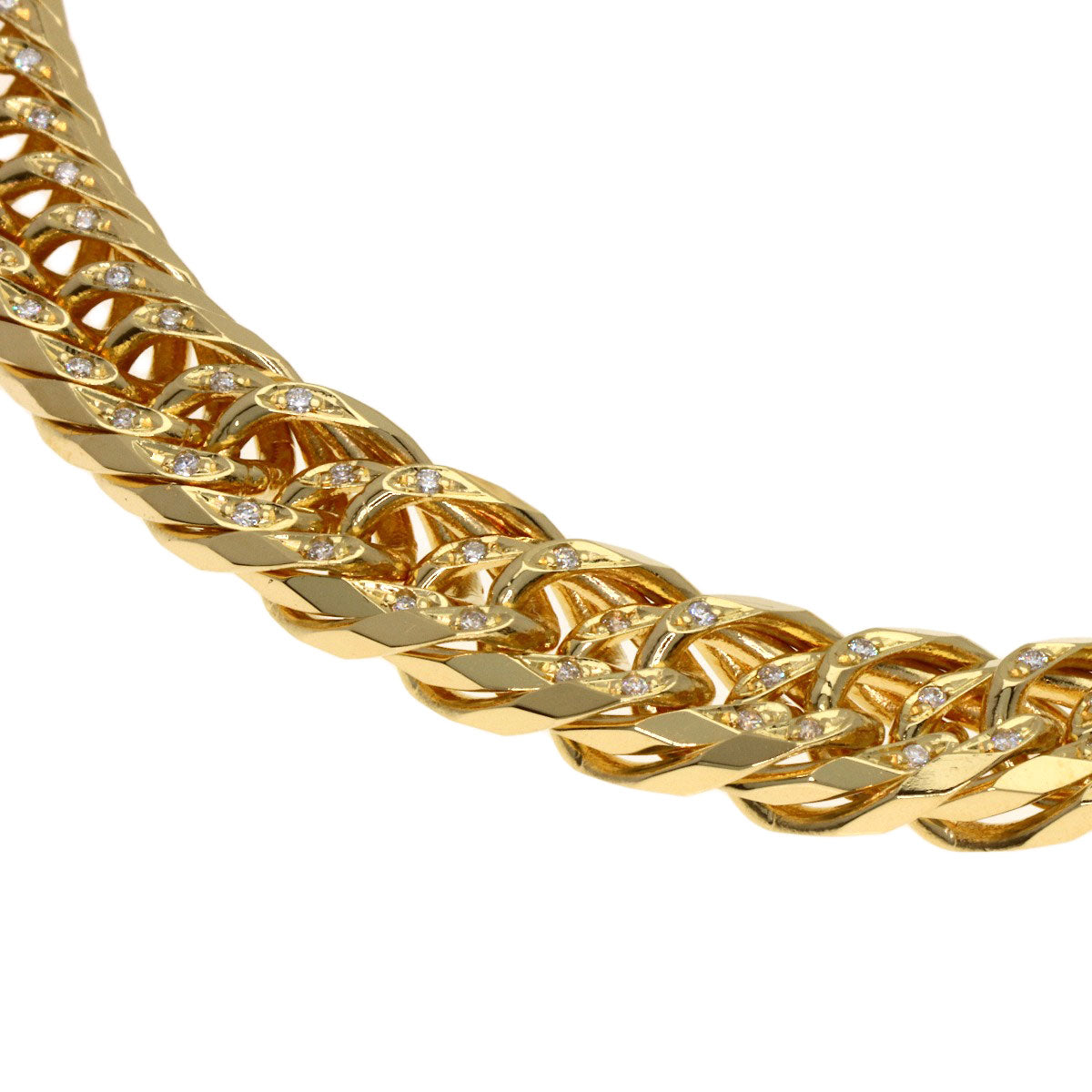 SELECT JEWELRY セレクトジュエリー 喜平 W8面 ダイヤモンド ブレスレット K18YG レディース 中古