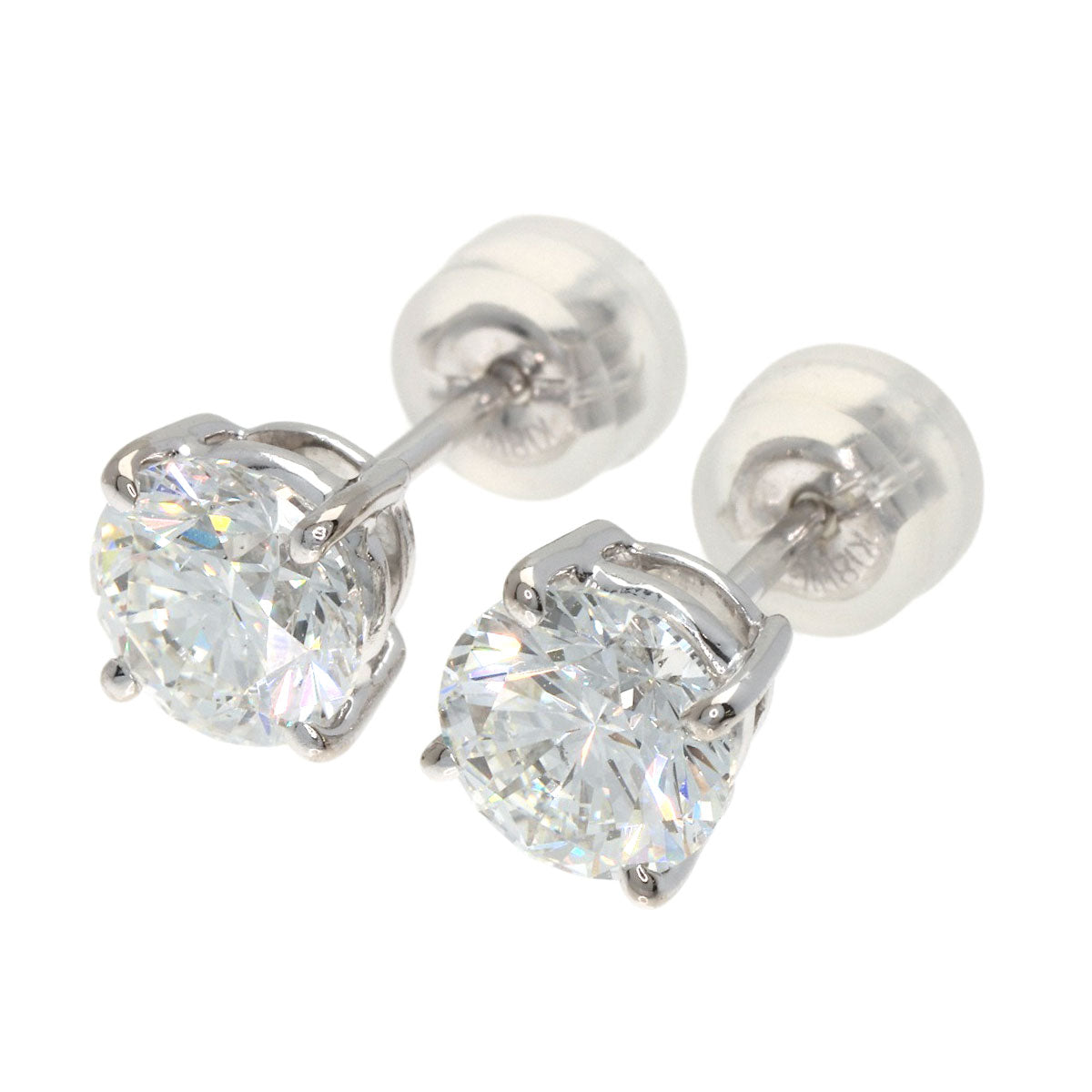 MIKIMOTO ミキモト ダイヤモンド ピアス K18WG レディース 中古
