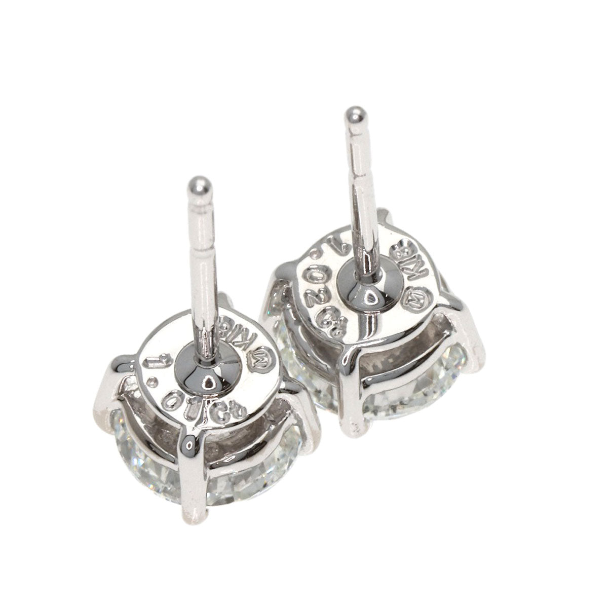 MIKIMOTO ミキモト ダイヤモンド ピアス K18WG レディース 中古