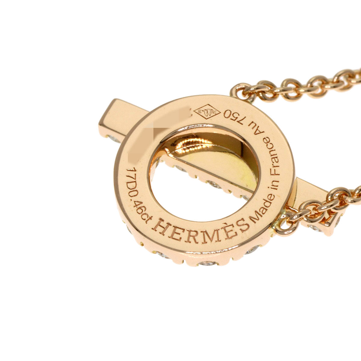 HERMES エルメス フィネス ダイヤモンド ネックレス K18PG レディース 中古