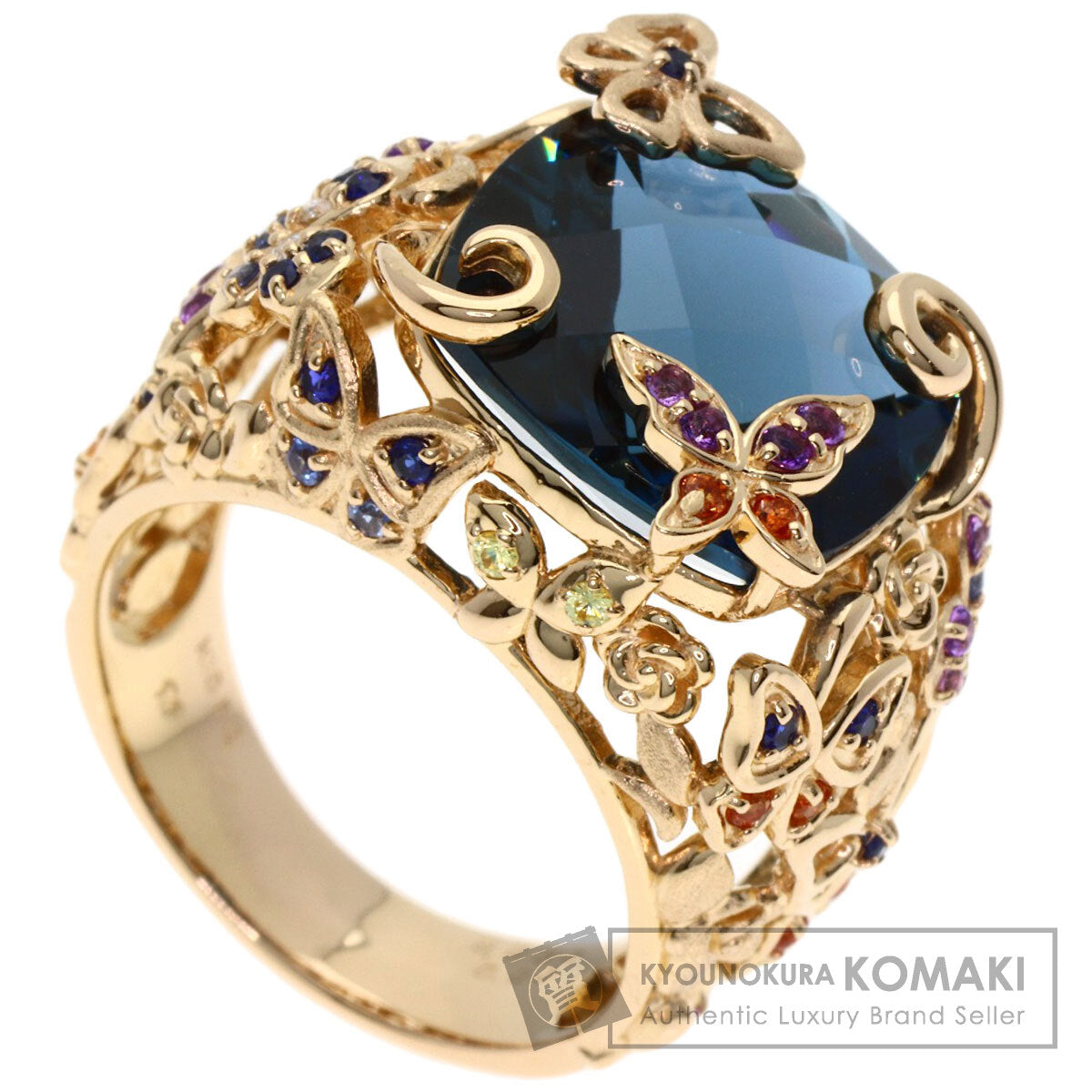 SELECT JEWELRY セレクトジュエリー セイレーンアズーロ ブルートパーズ サファイア リング・指輪 K18PG レディース 中古