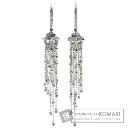 SELECT JEWELRY セレクトジュエリー サファイア ダイヤモンド ピアス K18WG レディース 中古