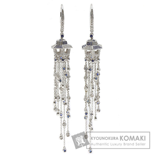 SELECT JEWELRY セレクトジュエリー サファイア ダイヤモンド ピアス K18WG レディース 中古