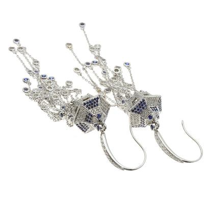 SELECT JEWELRY セレクトジュエリー サファイア ダイヤモンド ピアス K18WG レディース 中古